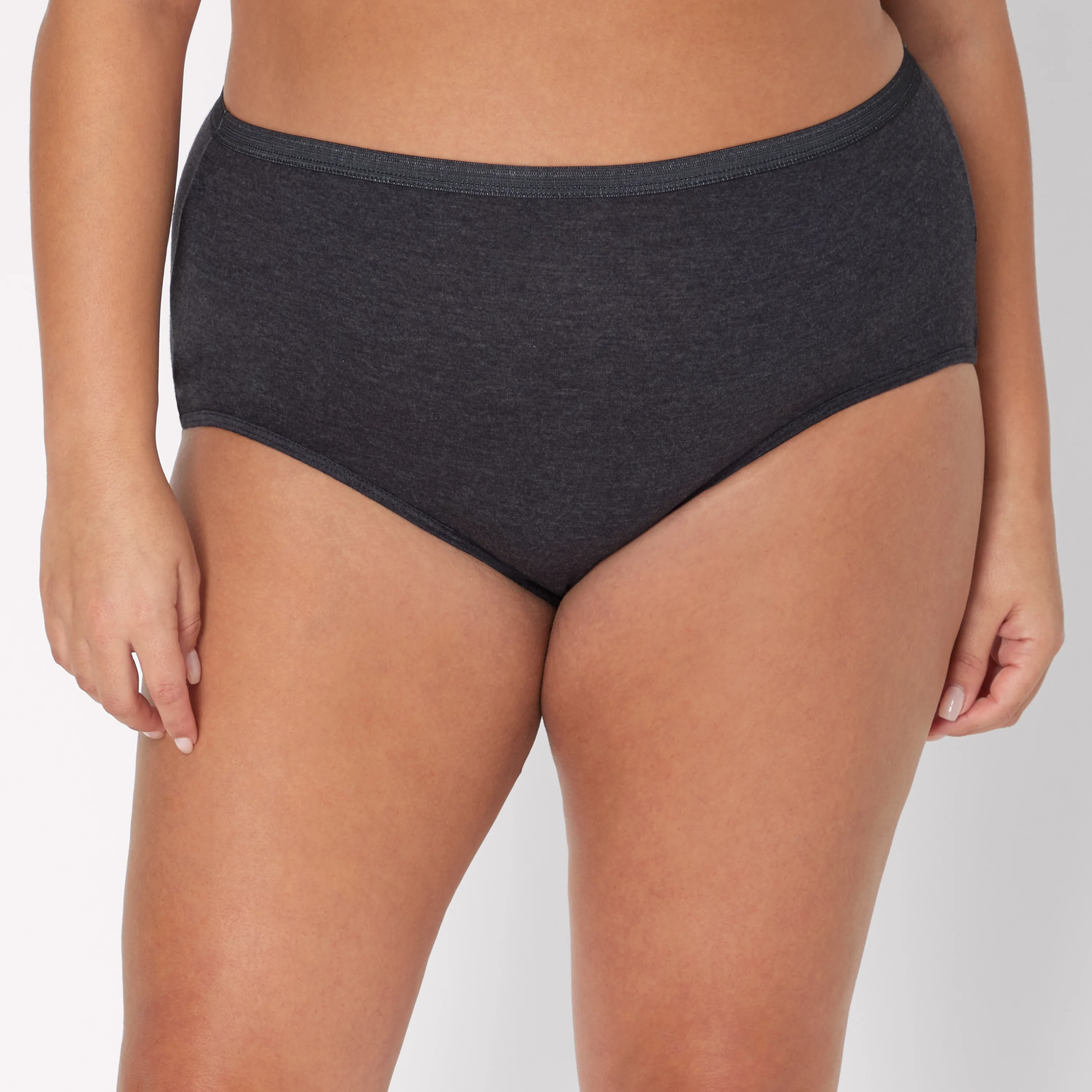 Hanes Just My Size Women's Cotton High Brief Underwear, 6-Pack (Plus Size) #16156C