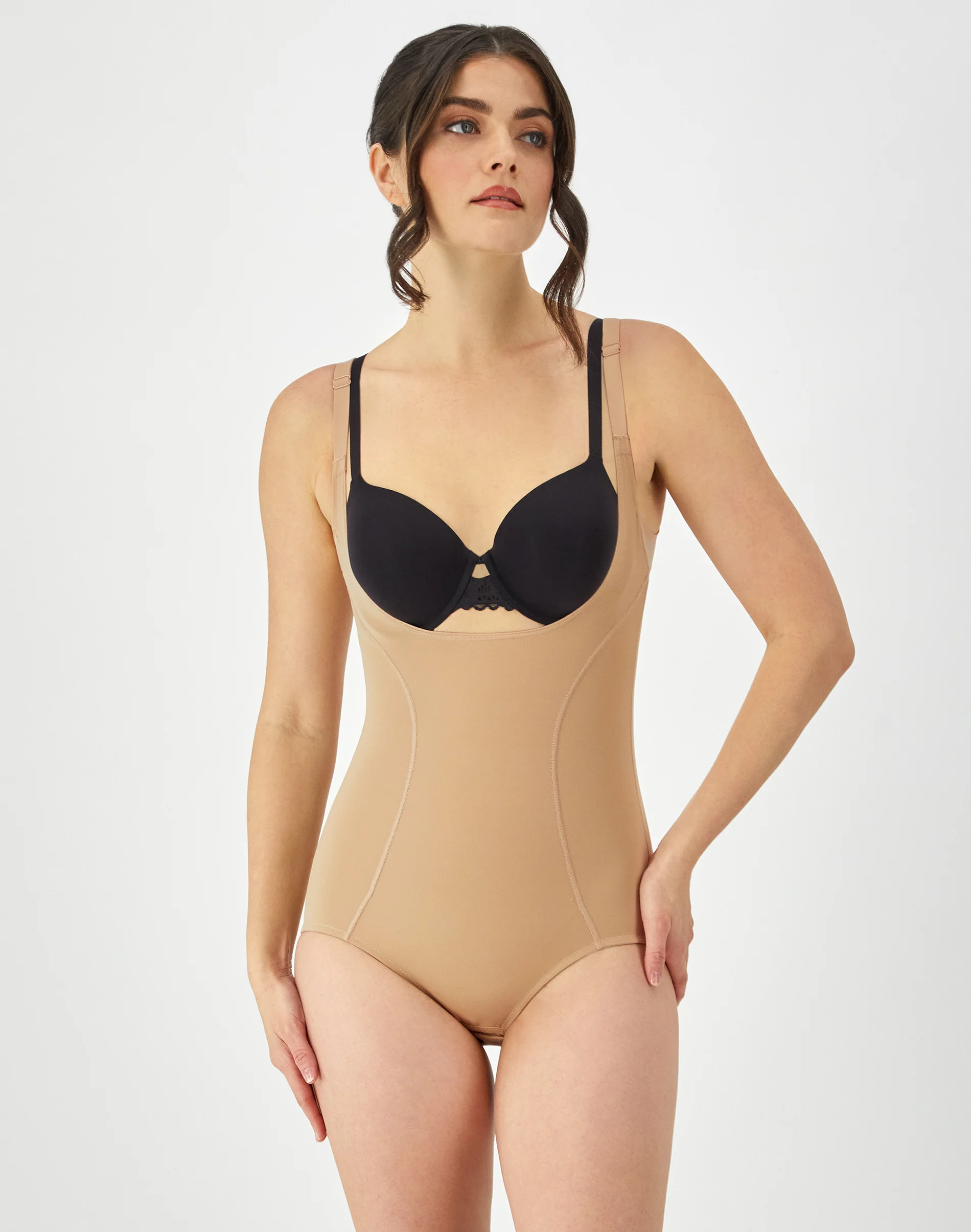 Open-Bust Tummy Control Shapewear Bodysuit #FL2656
