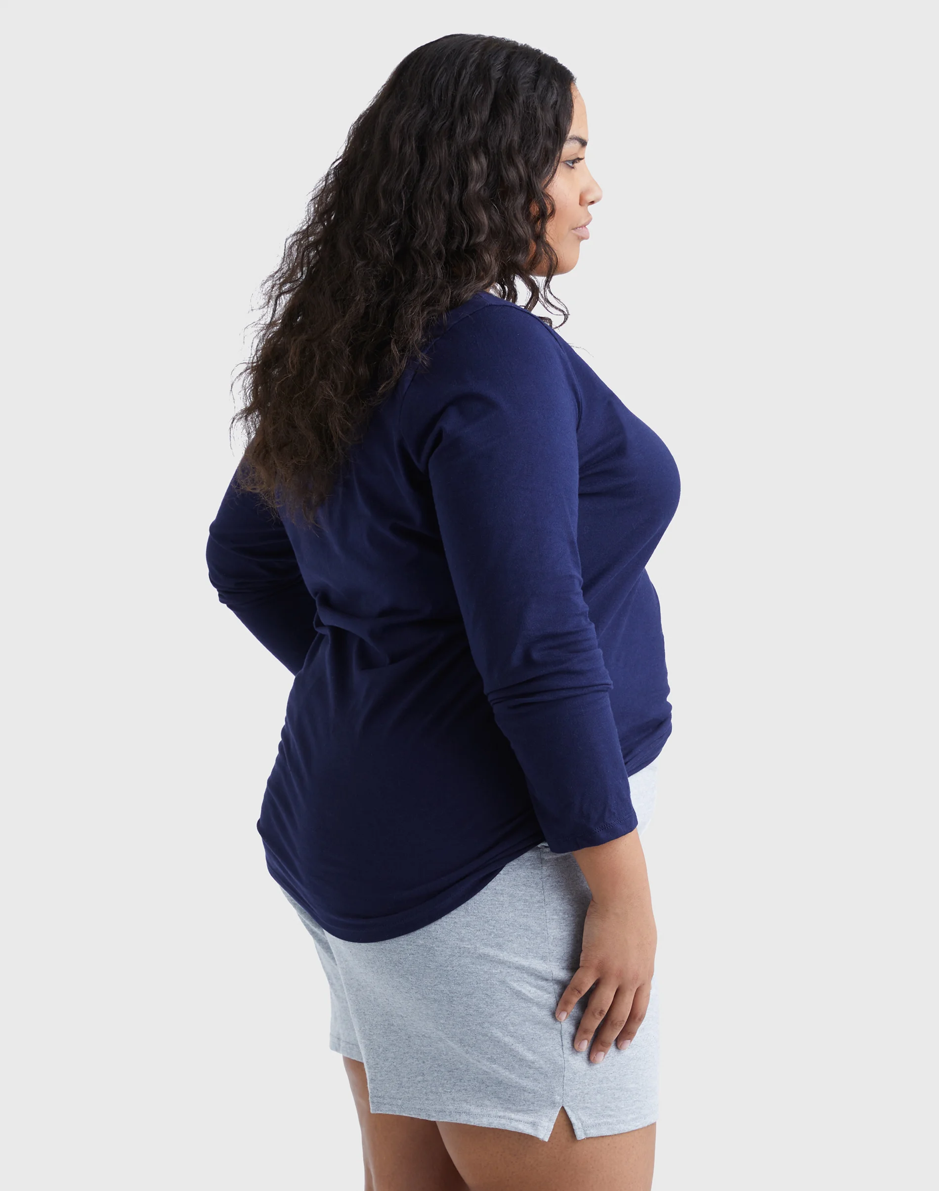 Hanes Women's Long Sleeve Scoop-Neck Cotton T-Shirt (Plus Size) #OJ288