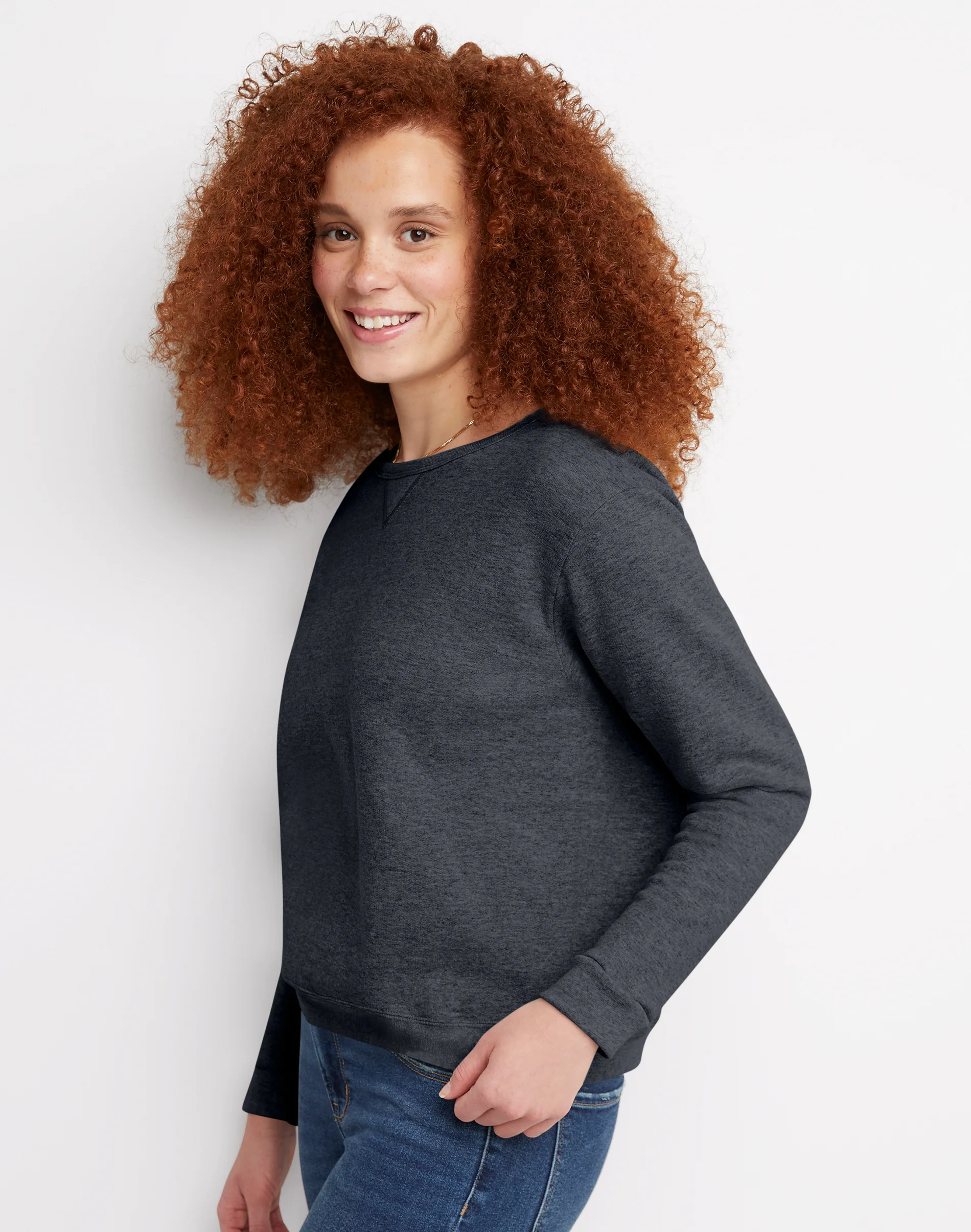 Hanes EcoSmart Women's Fleece Sweatshirt, V-Notch #O4633