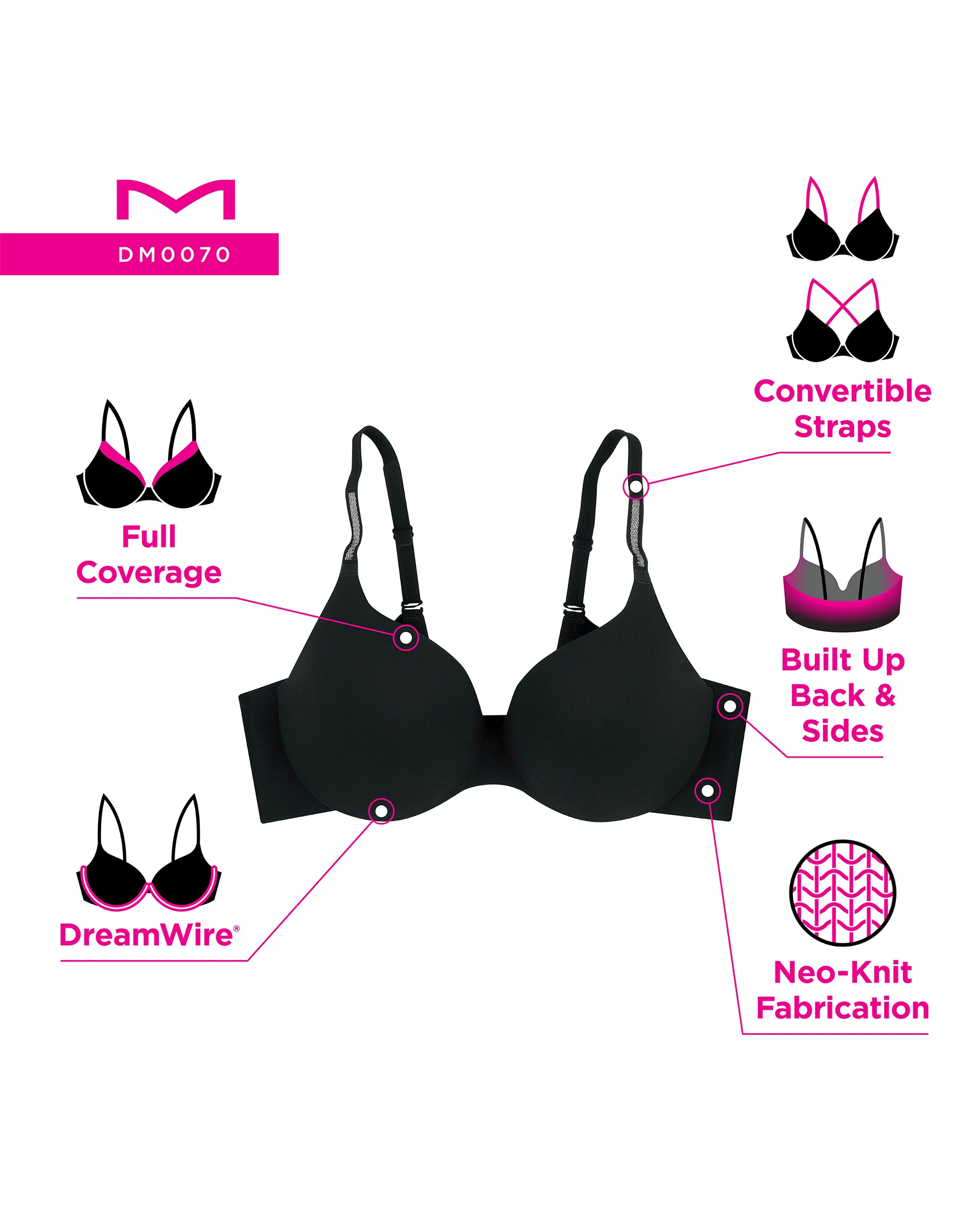 Maidenform Dreamwire Back Smoothing Underwire Bra #DM0070