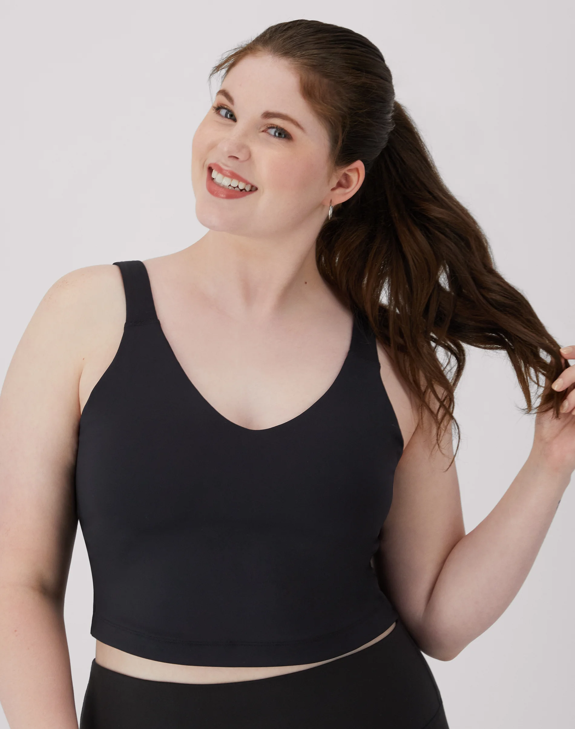 Hanes Moves Women's V-Neck Crop Bralette, Light Support #MHM004