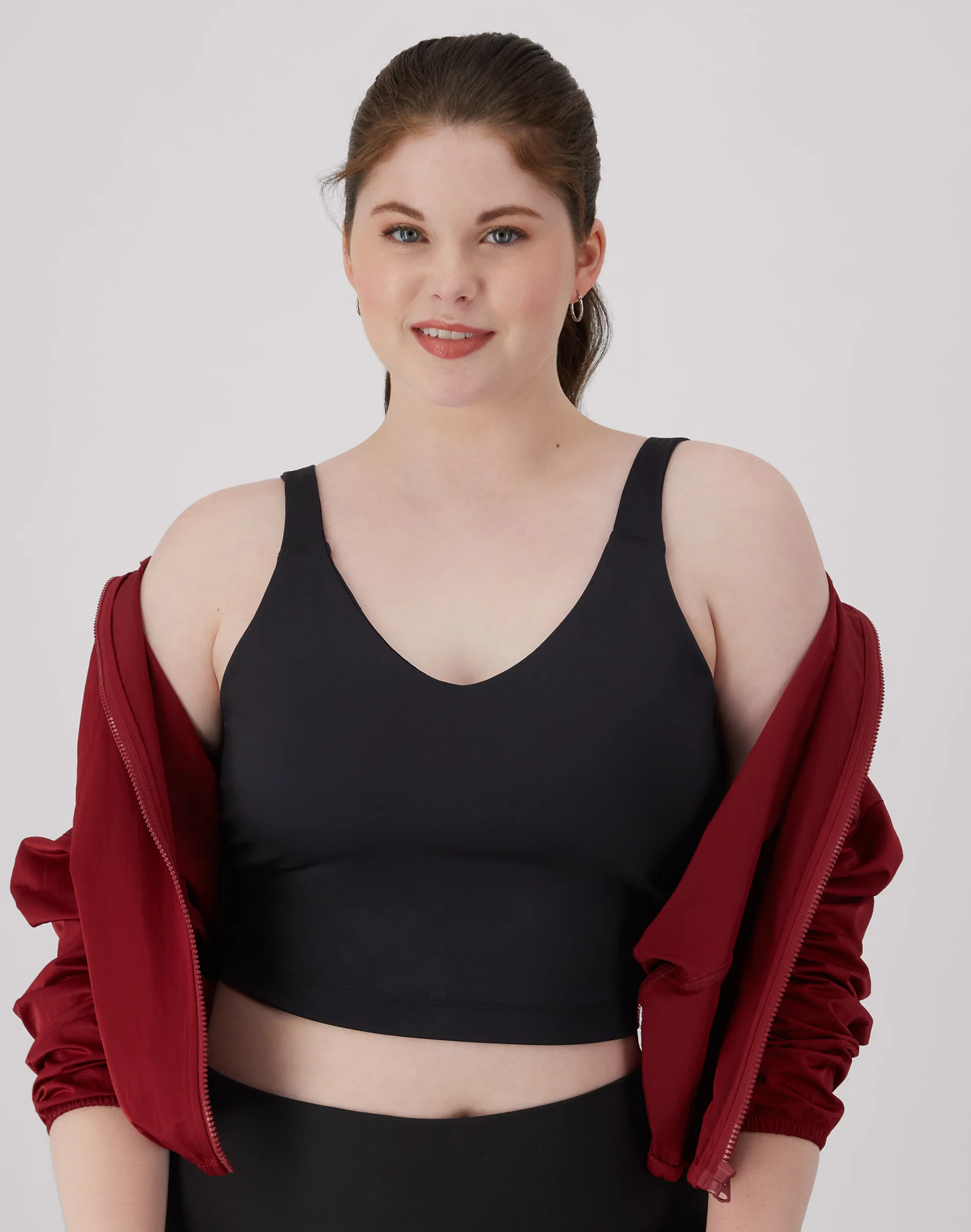 Hanes Moves Women's V-Neck Crop Bralette, Light Support #MHM004