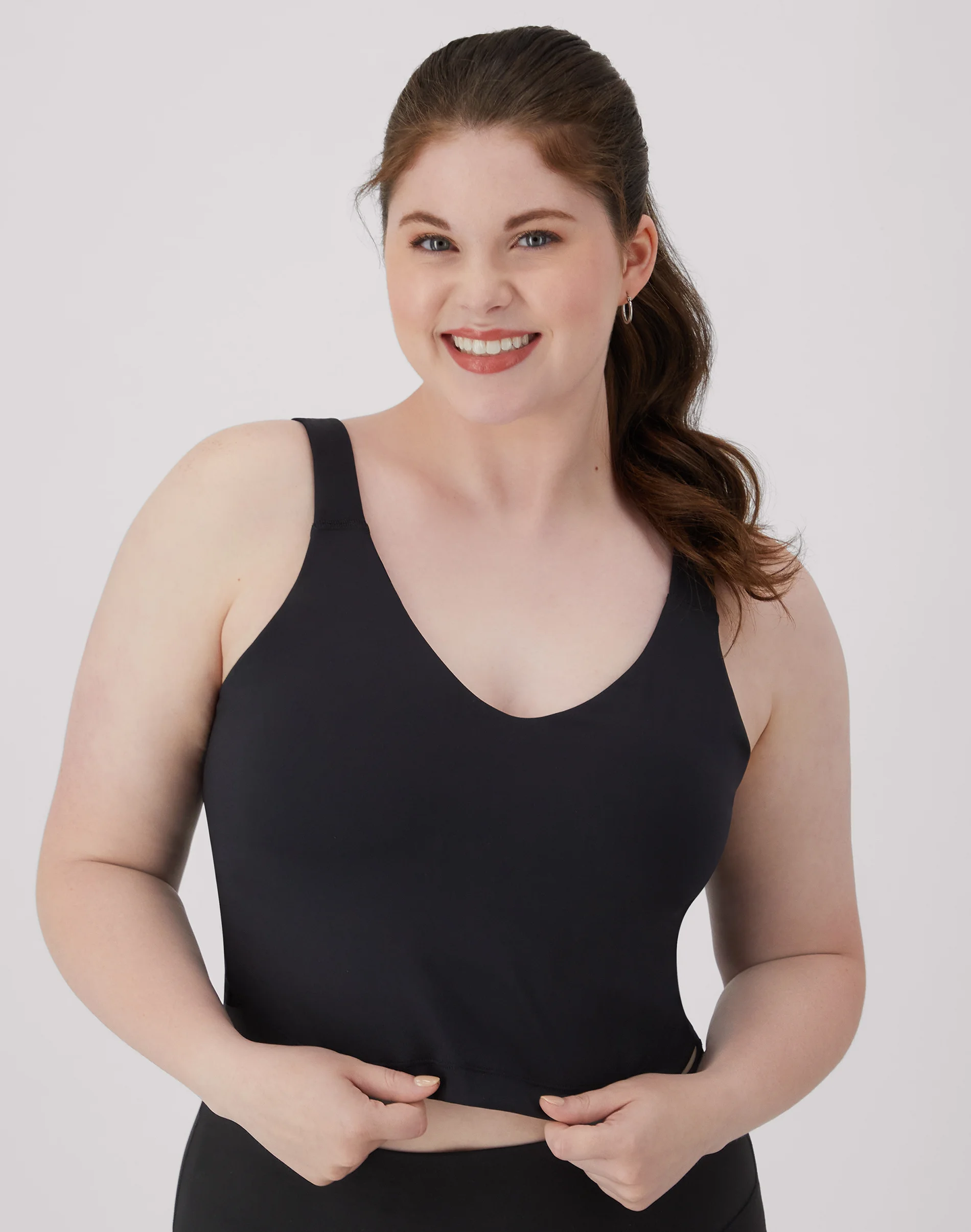 Hanes Moves Women's V-Neck Crop Bralette, Light Support #MHM004