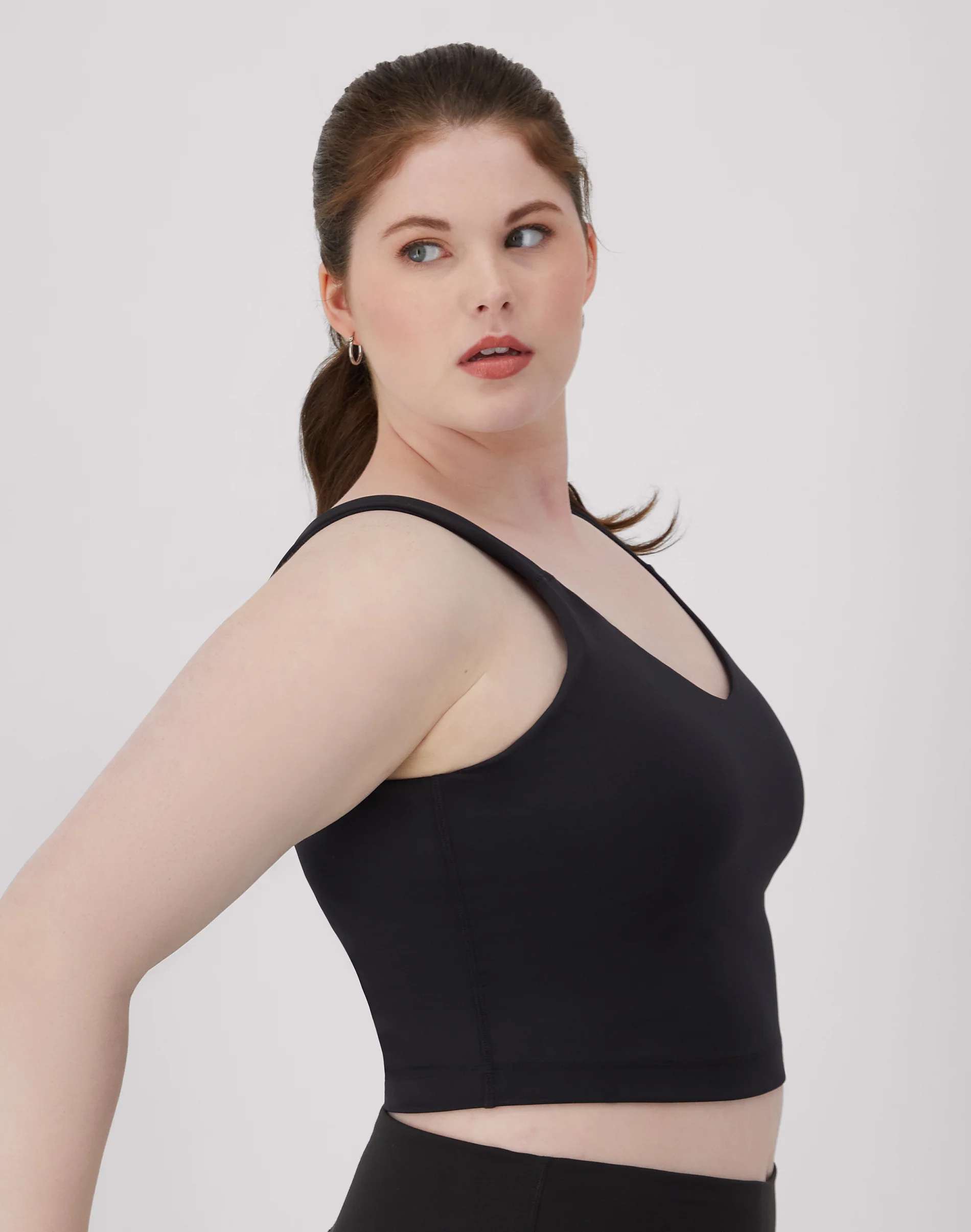 Hanes Moves Women's V-Neck Crop Bralette, Light Support #MHM004