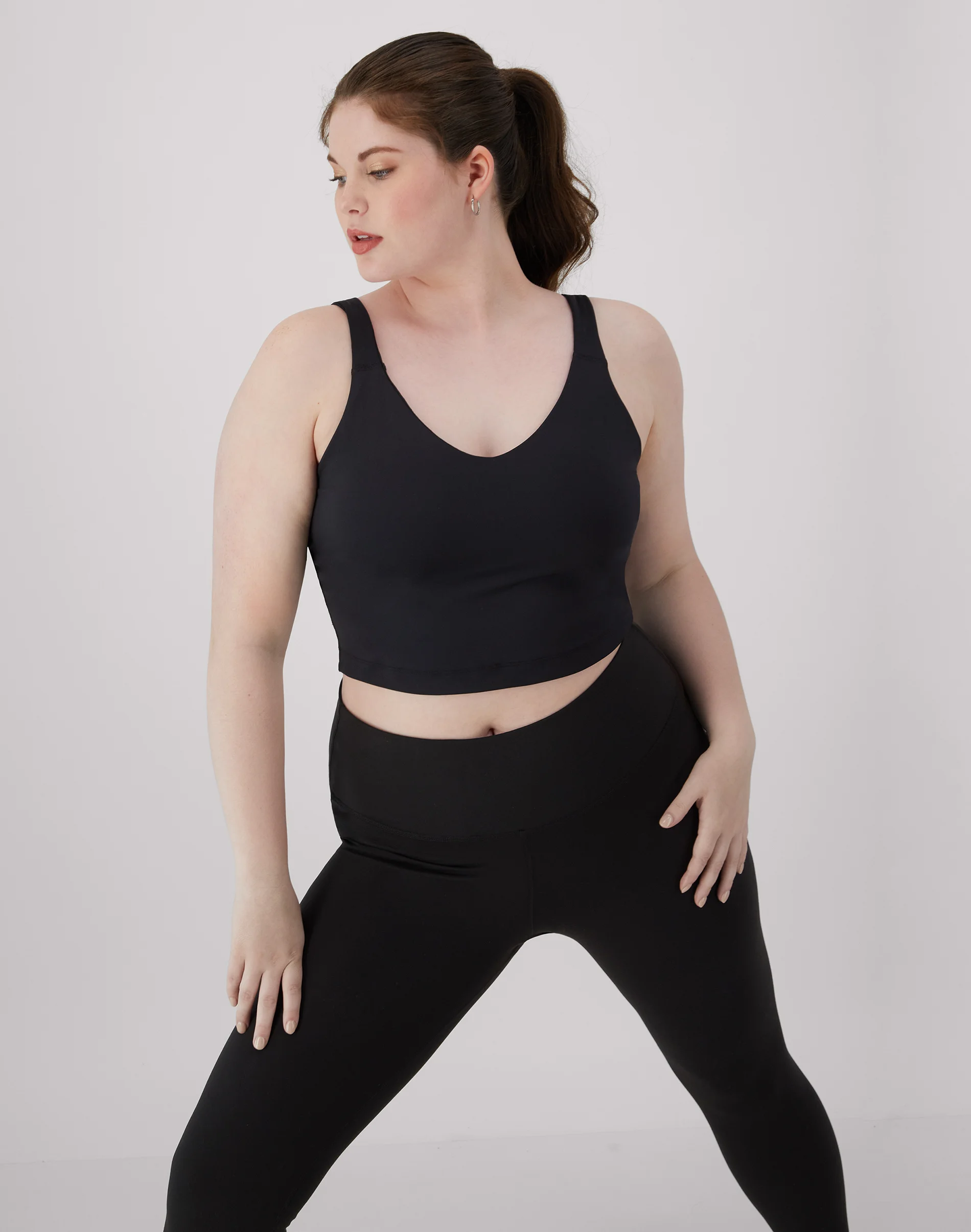 Hanes Moves Women's V-Neck Crop Bralette, Light Support #MHM004