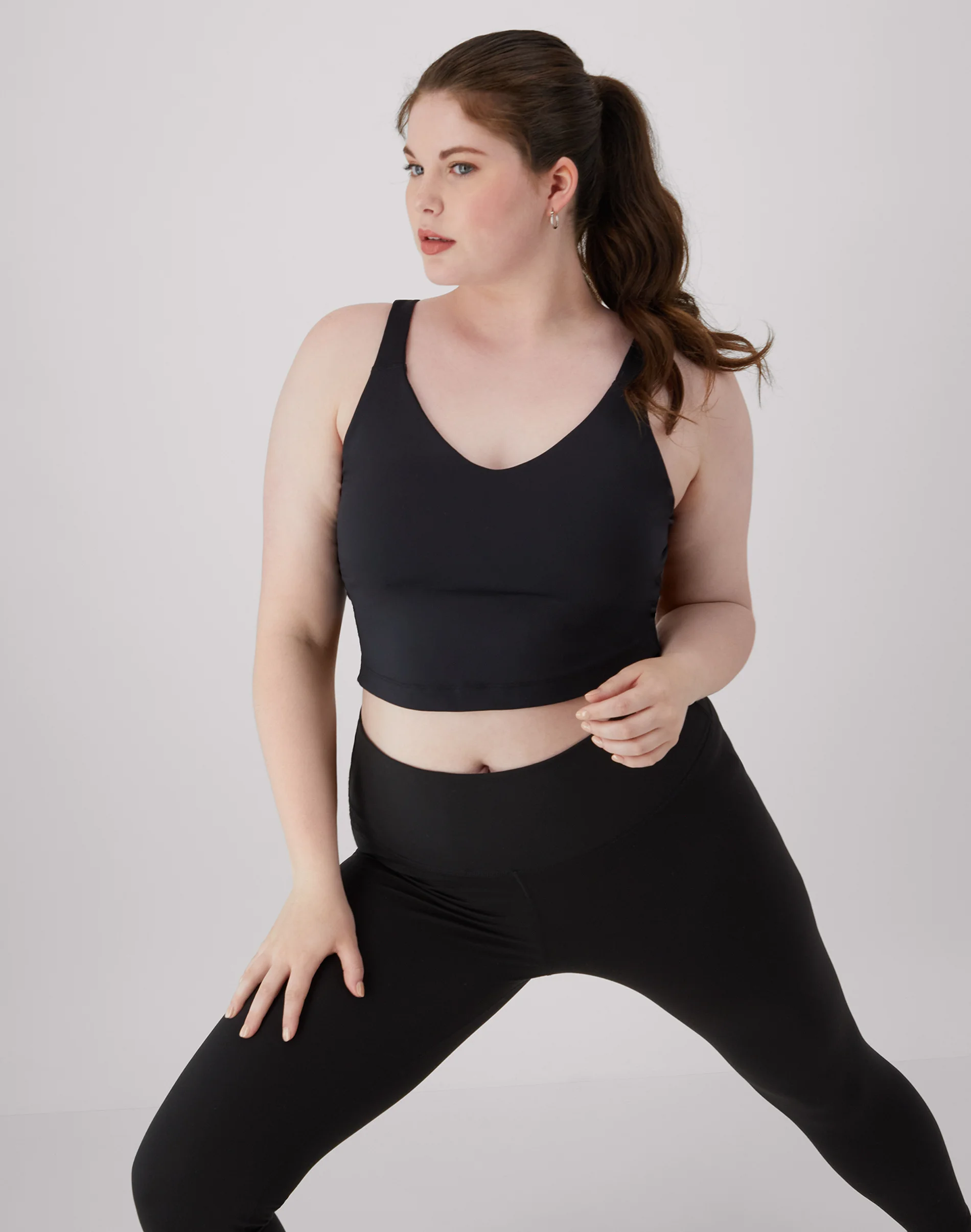 Hanes Moves Women's V-Neck Crop Bralette, Light Support #MHM004