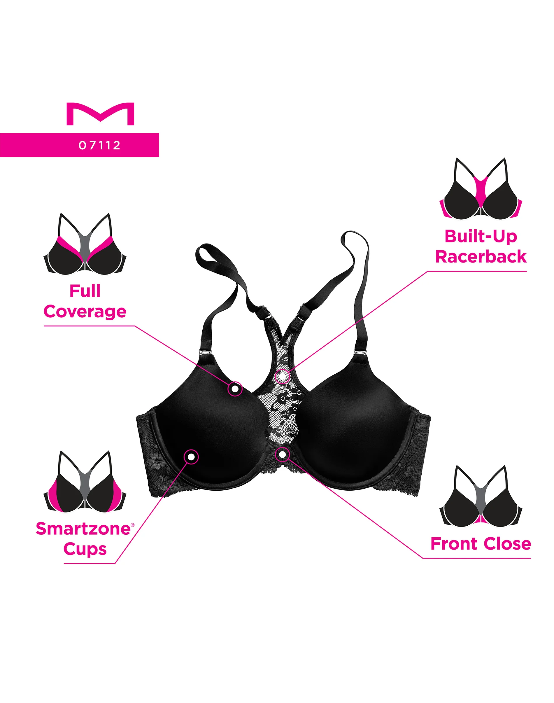 Maidenform One Fab Fit Everyday Full Coverage Racerback Bra #07112