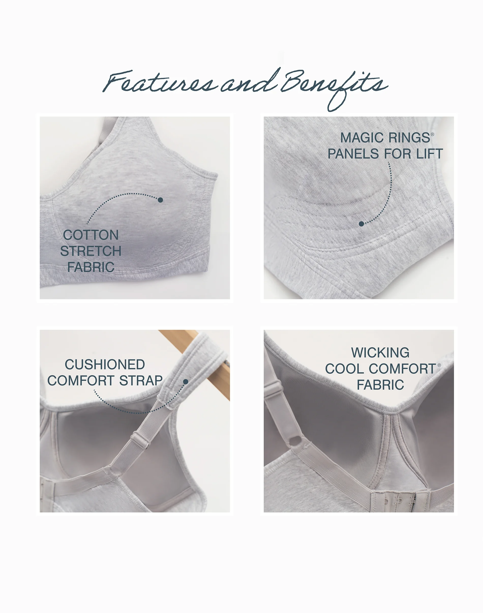 Playtex 18 Hour Ultimate Lift and Support Cotton Stretch Wireless Bra #US474C