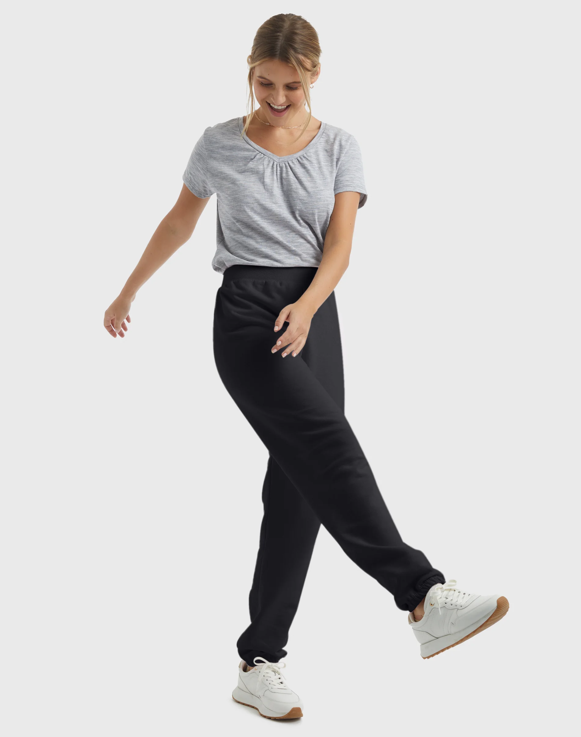 Hanes EcoSmart Women's Fleece Sweatpants with Cinched Cuffs, 30" #O4630 3 Hanes EcoSmart Women's Fleece Sweatpants with Cinched Cuffs, 30" #O4630