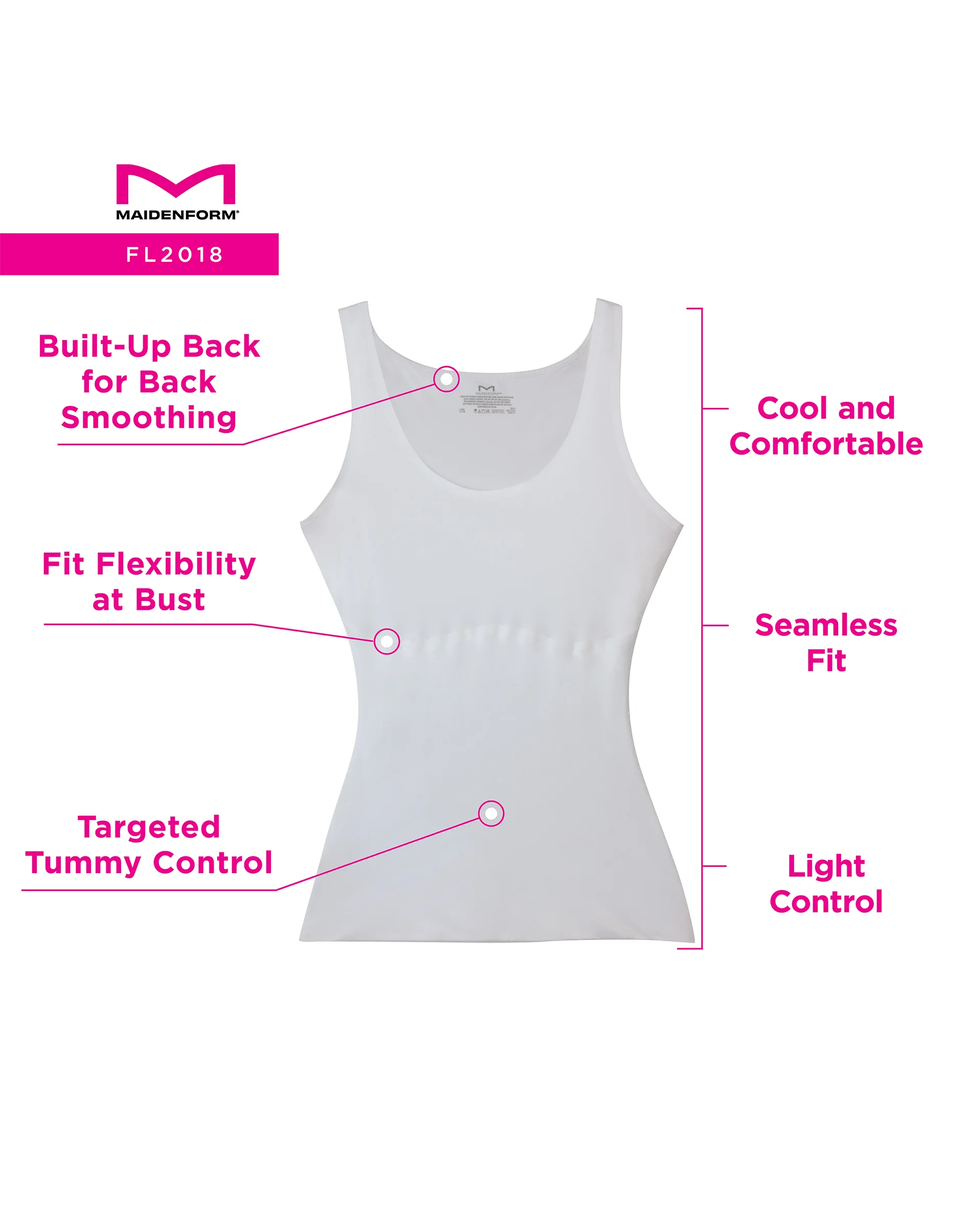Comfort Devotion Tummy Control Shapewear Cami Tank Top #FL2018