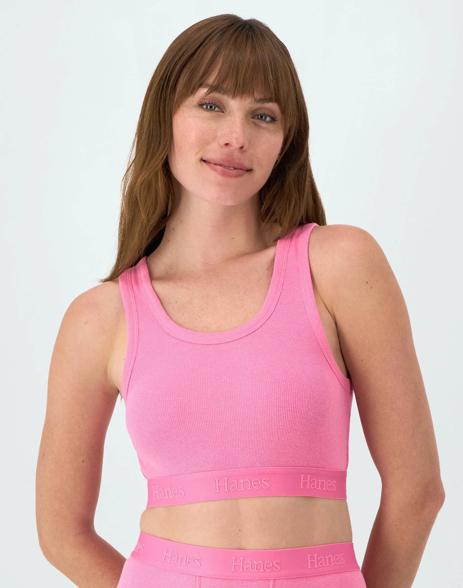 Hanes Originals Women's SuperSoft Comfywear Rib Banded Crop Top #HLT214