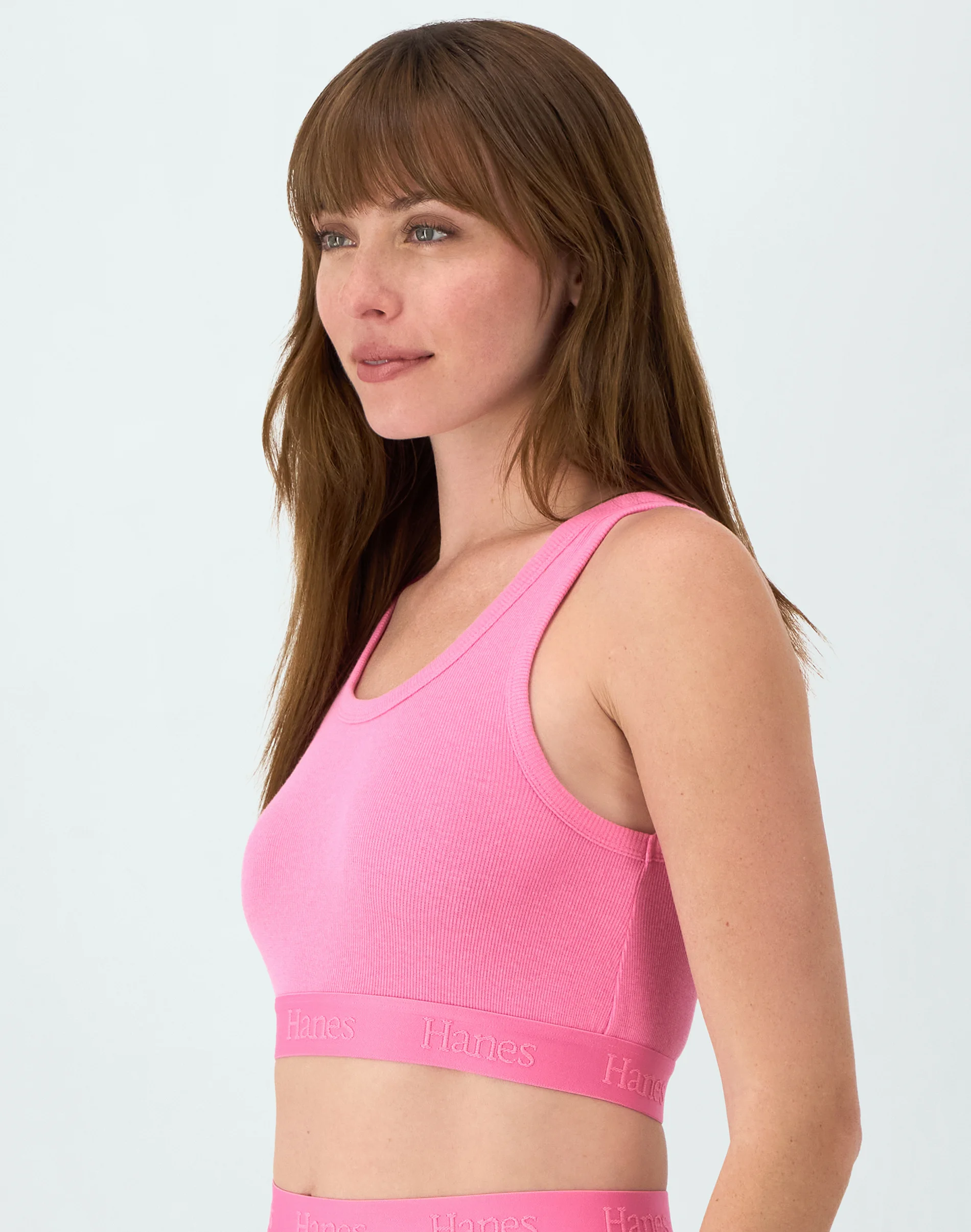 Hanes Originals Women's SuperSoft Comfywear Rib Banded Crop Top #HLT214