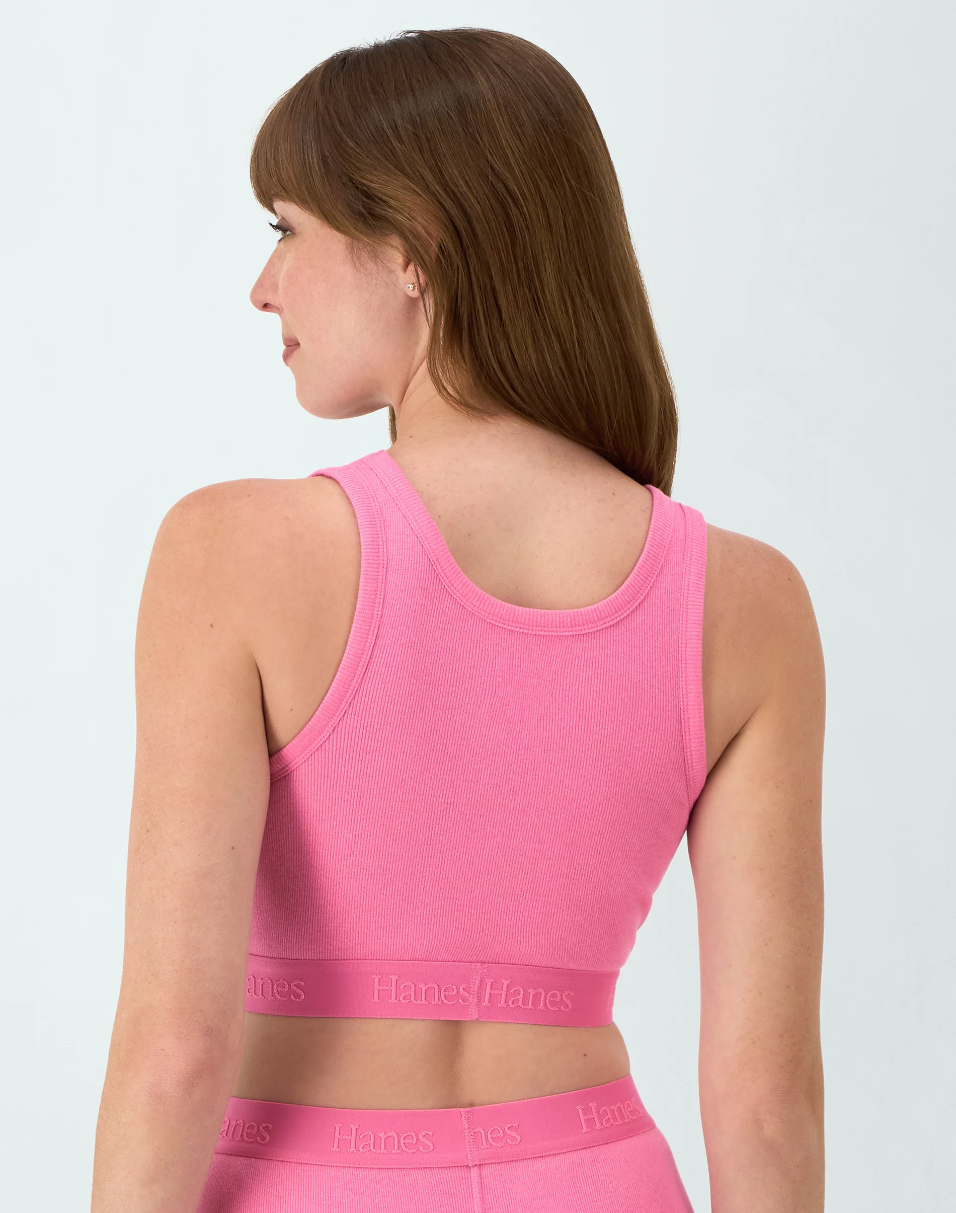 Hanes Originals Women's SuperSoft Comfywear Rib Banded Crop Top #HLT214