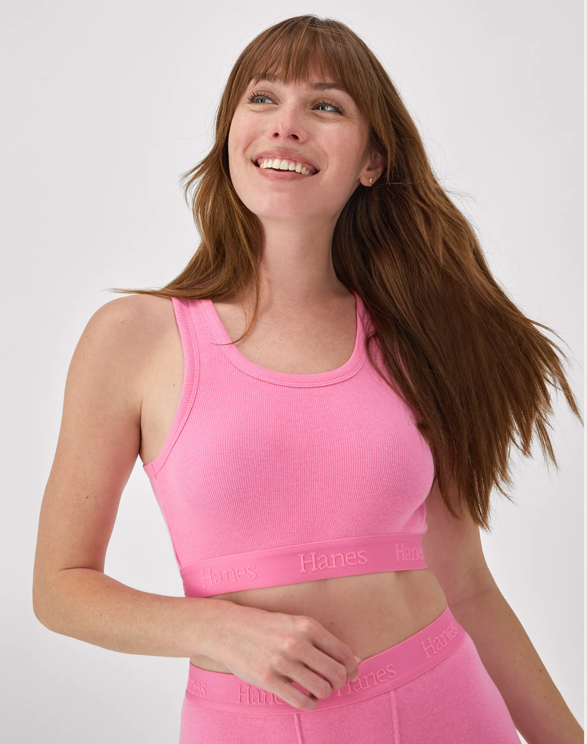 Hanes Originals Women's SuperSoft Comfywear Rib Banded Crop Top #HLT214