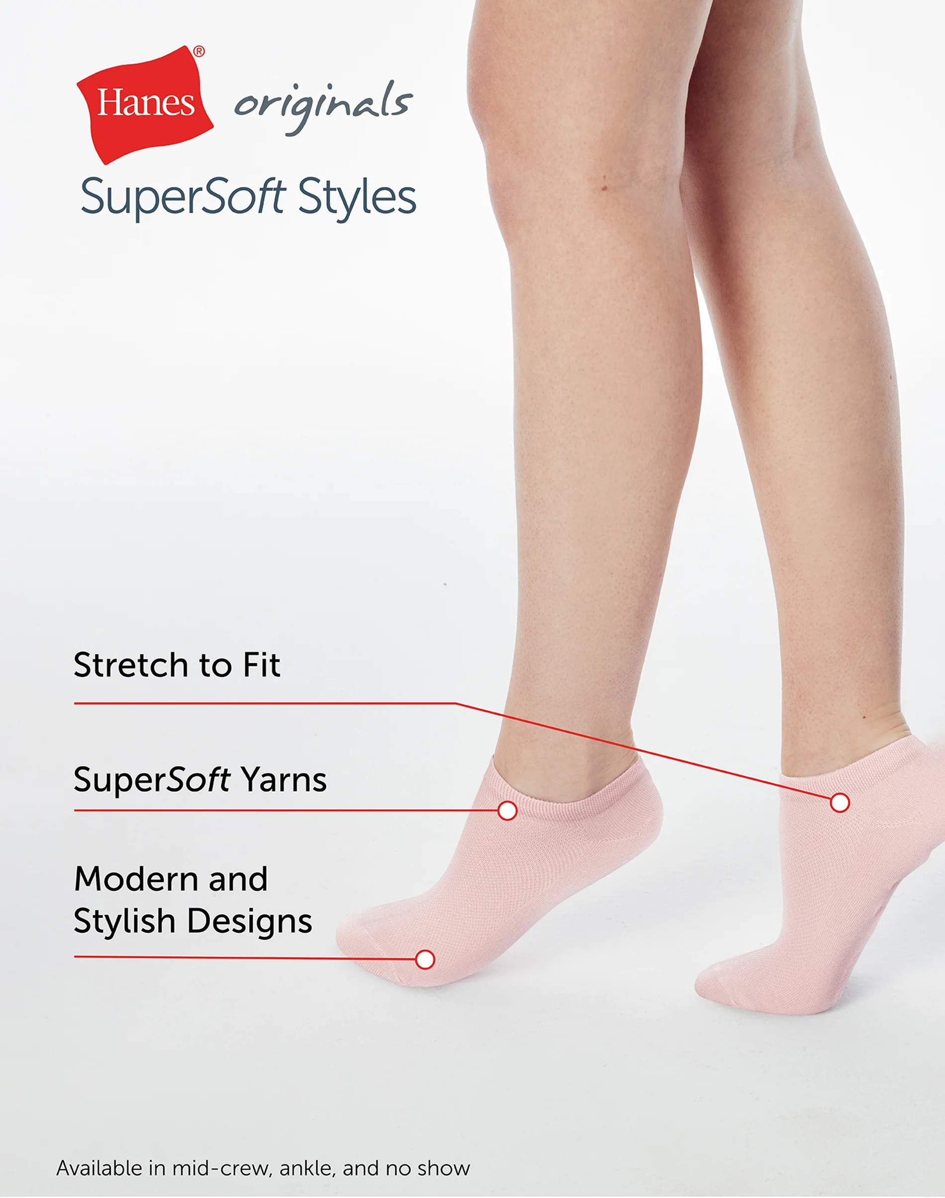 Hanes Originals Women’s SuperSoft No Show Socks, 6-Pairs #HWSN6 3 Hanes Originals Women’s SuperSoft No Show Socks, 6-Pairs #HWSN6