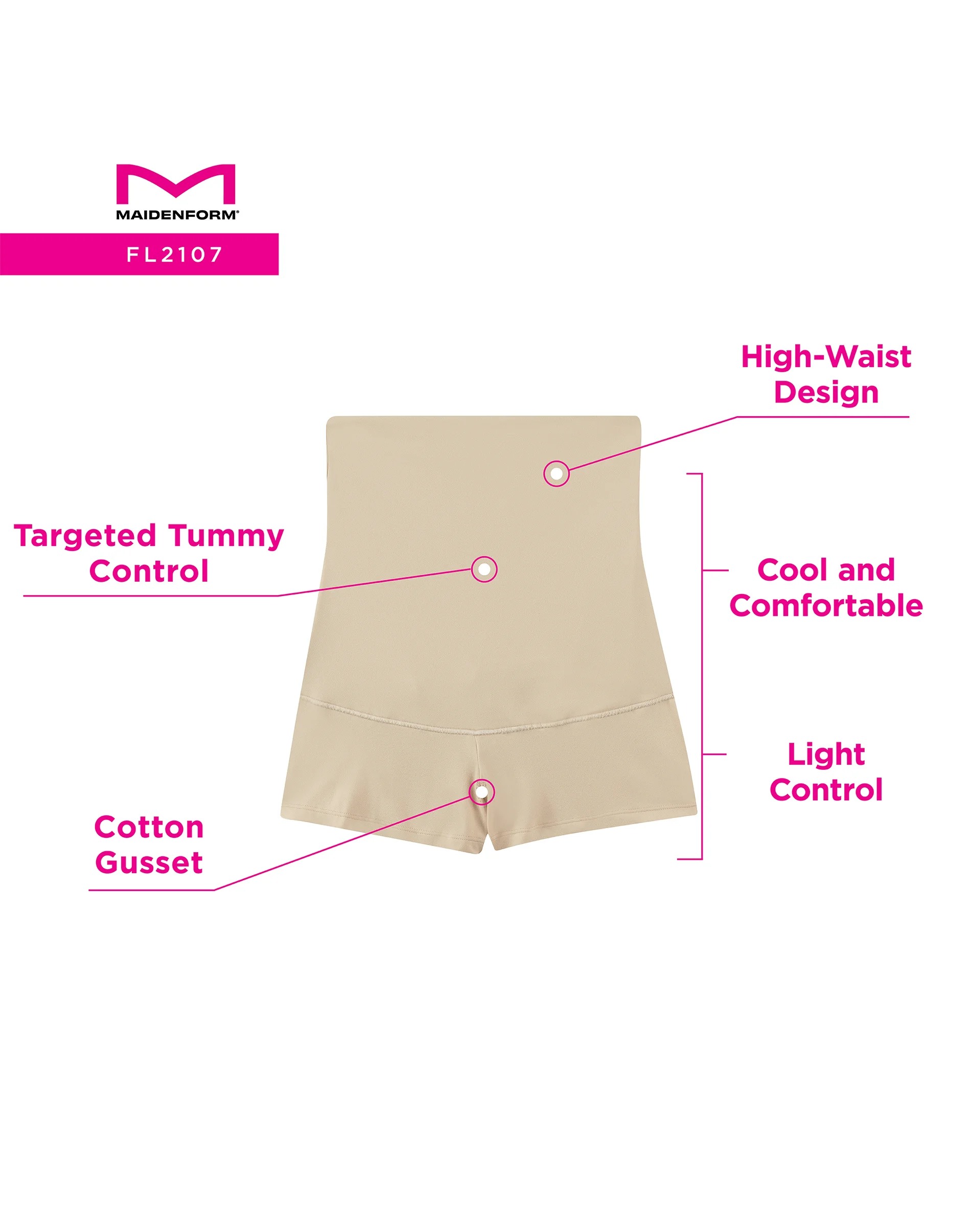 Maidenform High-Waist Boyshort Shapewear #FL2107