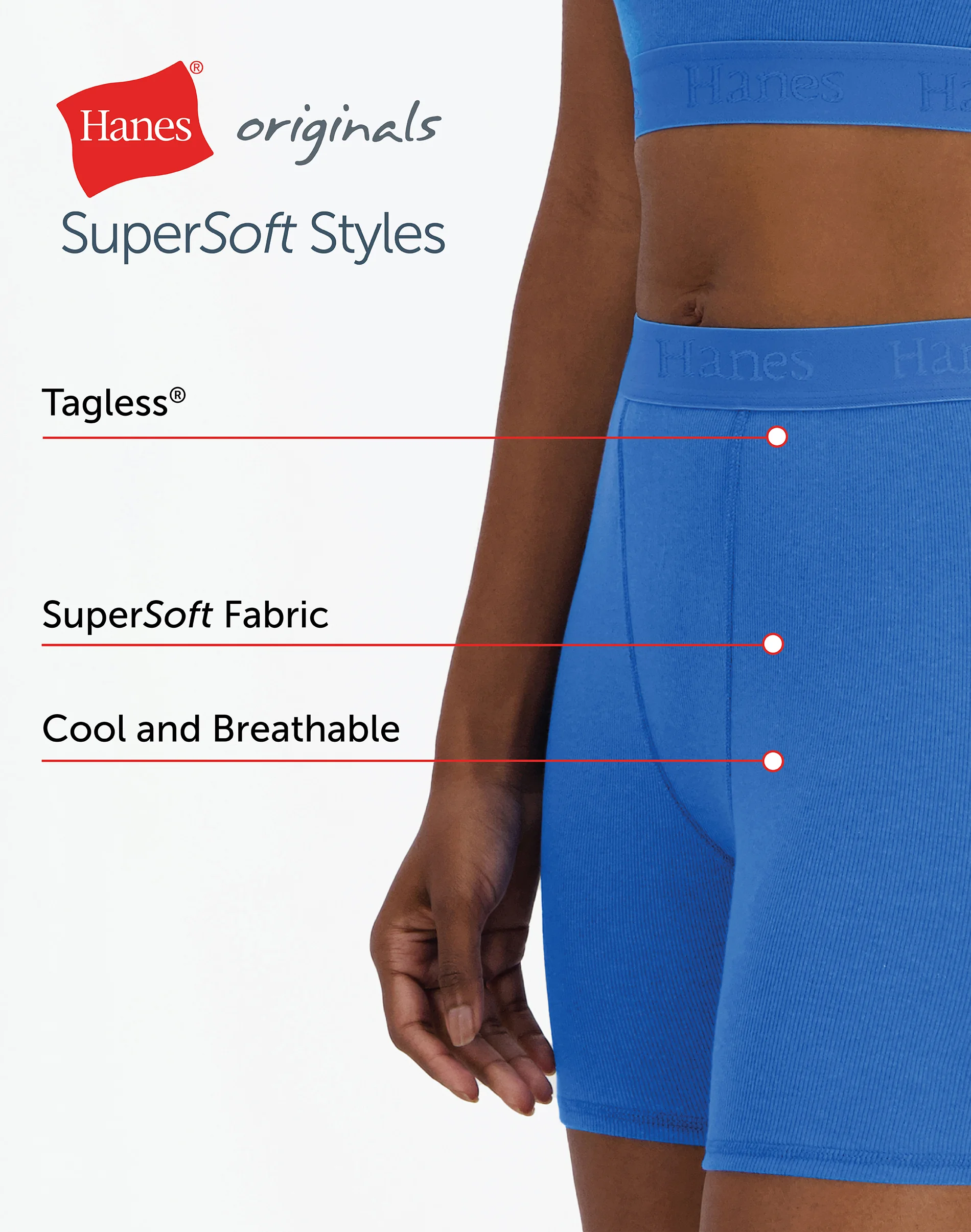 Hanes Originals Women’s SuperSoft Comfywear Boxer Shorts, 5" #HLT208