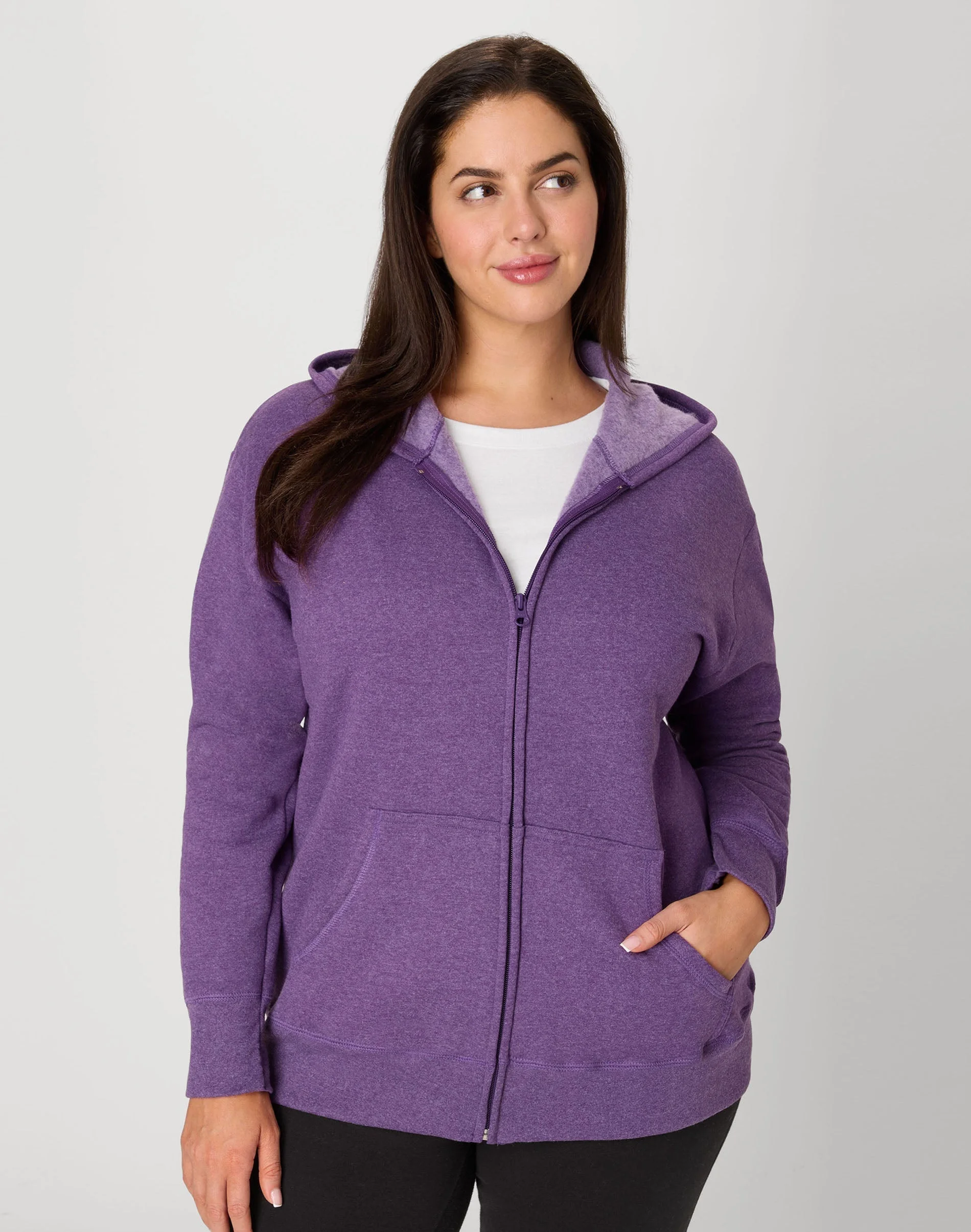 Hanes Just My Size EcoSmart Women's Full-Zip Fleece Hoodie (Plus Size) #OJ105
