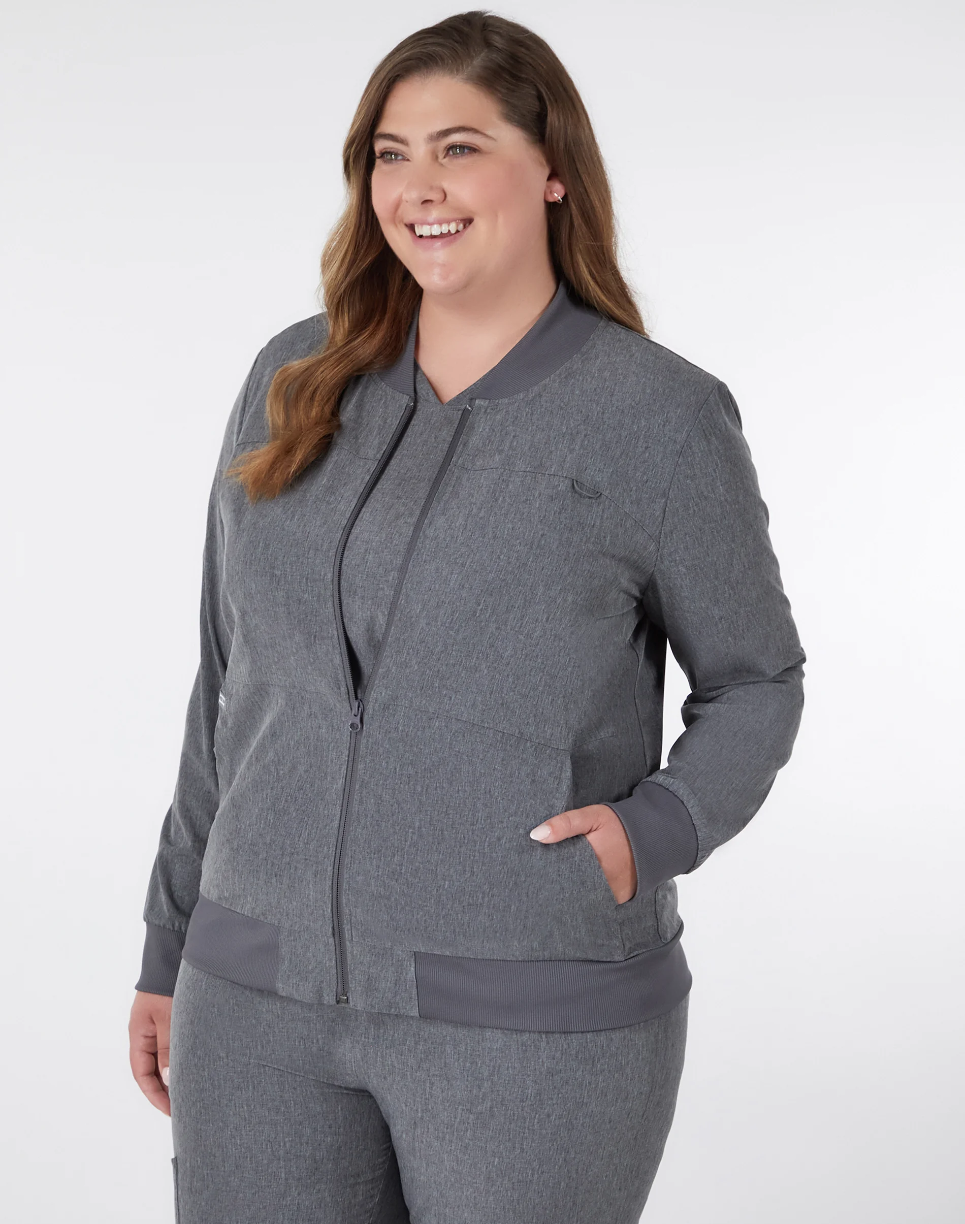 Hanes Comfort Fit Scrubs Women's Scrub Bomber Jacket #HSB104